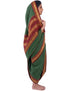 Traditional Marathi Dress for Girls | Dark Green Nauvari Saree for Kids with Blouse | Fisherwoman Costume for Kids | Indian Cultural State Dress