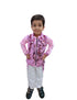 BookMyCostume Pink Sequin Shirt & White Shiny Pants Western Dance Costume for Boys | Full Sleeve Party Wear Outfit | Theme Annual Day & Fancy Dress Outfit