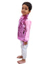BookMyCostume Pink Sequin Shirt & White Shiny Pants Western Dance Costume for Boys | Full Sleeve Party Wear Outfit | Theme Annual Day & Fancy Dress Outfit