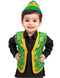 Green Qawwali Jacket & Cap Combo for Kids | Green Embroidered Ethnic Fancy Dress Costume | Sufi Singer Kurta Style Waistcoat & Head Cap for Theme Parties & Stage Shows