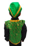 Green Qawwali Jacket & Cap Combo for Kids | Green Embroidered Ethnic Fancy Dress Costume | Sufi Singer Kurta Style Waistcoat & Head Cap for Theme Parties & Stage Shows