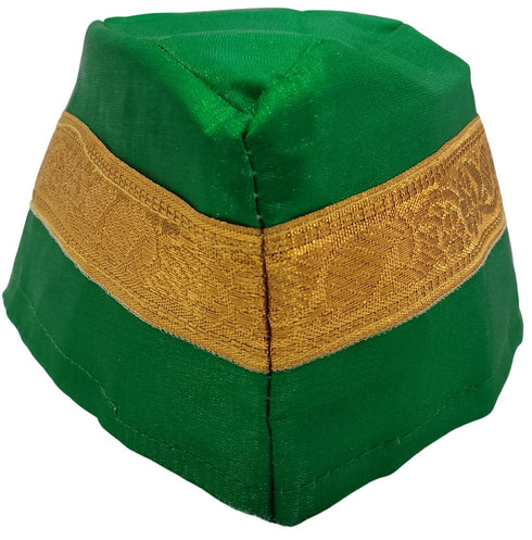 Green Qawwali Jacket & Cap Combo for Kids | Green Embroidered Ethnic Fancy Dress Costume | Sufi Singer Kurta Style Waistcoat & Head Cap for Theme Parties & Stage Shows