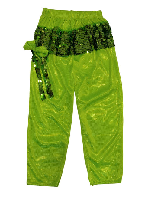 BookMyCostume Light Green Western Dance Costume for Boys | Full Sleeves Sequin Collared Shirt with Matching Pants | Nylon & Sequence Dance Costume for Boys | Stylish Fancy Dress for Kids