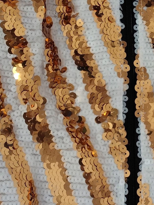 White & Golden Sequin Western Dance Costume for Boys | Stylish Shiny Full Sleeve Shirt and Pant Set with Zipper Closure | Dance Costume for Boys | Fancy Dress for Boys