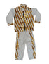 White & Golden Sequin Western Dance Costume for Boys | Stylish Shiny Full Sleeve Shirt and Pant Set with Zipper Closure | Dance Costume for Boys | Fancy Dress for Boys