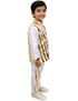 White & Golden Sequin Western Dance Costume for Boys | Stylish Shiny Full Sleeve Shirt and Pant Set with Zipper Closure | Dance Costume for Boys | Fancy Dress for Boys