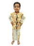 BookMyCostume White & Golden Sequin Western Dance Costume for Boys | Stylish Shiny Full Sleeve Shirt and Pant Set with Zipper Closure | Dance Costume for Boys | Fancy Dress for Boys