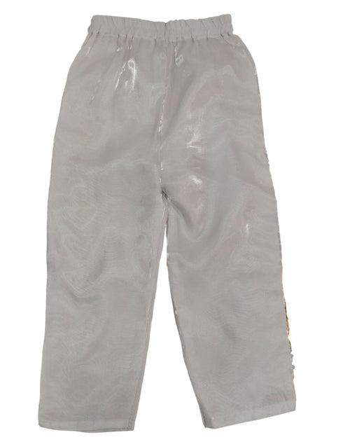 BookMyCostume White & Golden Sequin Western Dance Costume for Boys | Stylish Shiny Full Sleeve Shirt and Pant Set with Zipper Closure | Dance Costume for Boys | Fancy Dress for Boys