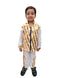 BookMyCostume White & Golden Sequin Western Dance Costume for Boys | Stylish Shiny Full Sleeve Shirt and Pant Set with Zipper Closure | Dance Costume for Boys | Fancy Dress for Boys