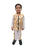White & Golden Sequin Western Dance Costume for Boys | Stylish Shiny Full Sleeve Shirt and Pant Set with Zipper Closure | Dance Costume for Boys | Fancy Dress for Boys