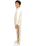 White & Golden Sequin Western Dance Costume for Boys | Stylish Shiny Full Sleeve Shirt and Pant Set with Zipper Closure | Dance Costume for Boys | Fancy Dress for Boys