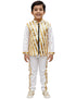White & Golden Sequin Western Dance Costume for Boys | Stylish Shiny Full Sleeve Shirt and Pant Set with Zipper Closure | Dance Costume for Boys | Fancy Dress for Boys