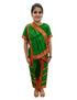 BookMyCostume Bharatanatyam Costume for Girls and Women – Green with Red Border | Classical Dance Dress | Indian Dance Dress for Girls | Traditional Dance Outfit
