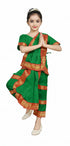 BookMyCostume Bharatanatyam Costume for Girls and Women – Green with Red Border | Classical Dance Dress | Indian Dance Dress for Girls | Traditional Dance Outfit