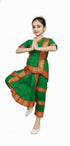 BookMyCostume Bharatanatyam Costume for Girls and Women – Green with Red Border | Classical Dance Dress | Indian Dance Dress for Girls | Traditional Dance Outfit
