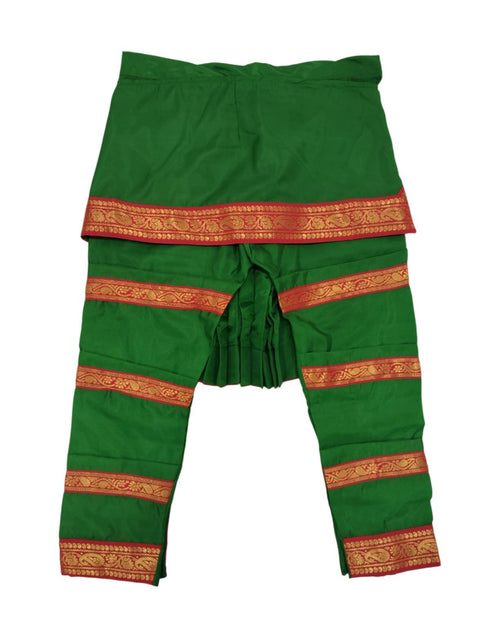 BookMyCostume Bharatanatyam Costume for Girls and Women – Green with Red Border | Classical Dance Dress | Indian Dance Dress for Girls | Traditional Dance Outfit