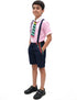 Boy Dangri Style Costume Set | Pink Shirt with Denim Dangri Style Shorts & Colorful Tie | Fancy Dress Costume for Role Play | Boys