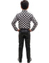 Black Polka Dots Shirt with Black Shining Pant | Retro Theme Kids Fancy Dress Costume | Stylish Dress for Dance, Fancy Dress