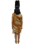 Unisex Adivasi Tribal Dance Costume – Tiger Print Fur Material | One-Shoulder Outfit with Armlets & Multicolor Feather Headdress