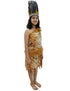 Unisex Adivasi Tribal Dance Costume – Tiger Print Fur Material | One-Shoulder Outfit with Armlets & Multicolor Feather Headdress