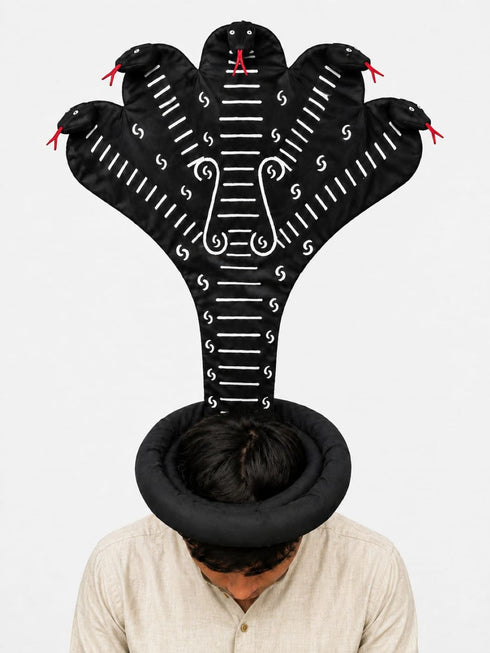Sheshnaag Snake Headpiece & Statue – 22 Inches Idol for Fancy Dress, Cosplay, Roleplay & Temple Decor – Tribal Naga Serpent Accessory