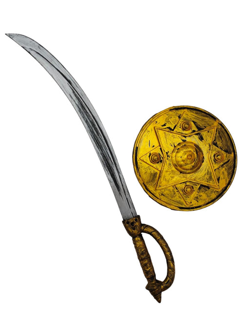 Shivaji Sword and Shield Set for Kids – 26-Inch Royal-Look Toy Sword with 10-Inch Shield with Metallic Finish |Warrior Costume Accessory for Fancy Dress & Role Play