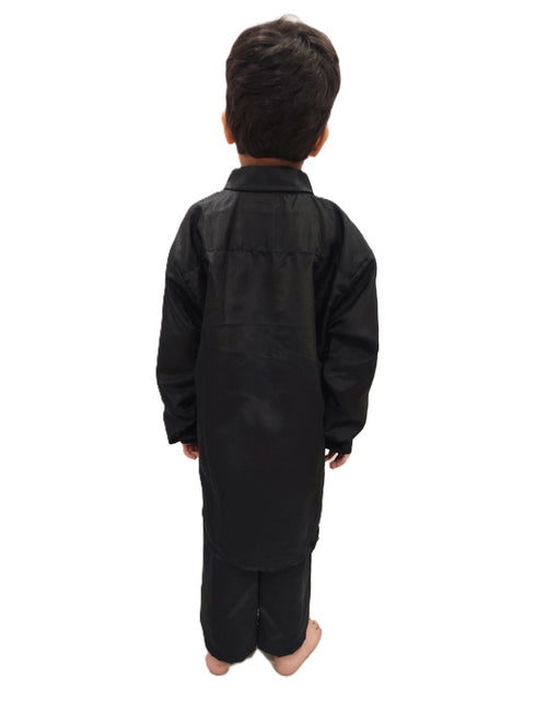 BookMyCostume Kashmiri Dress for Boys – Traditional Black Pathani Suit Set | Kashmiri Suit for Kids with Collared Kurta & Pajama | Ethnic Kashmiri Dress for Cultural Events & Fancy Dress