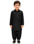 Kashmiri Dress for Boys – Traditional Black Pathani Suit Set | Kashmiri Suit for Kids with Collared Kurta & Pajama | Ethnic Kashmiri Dress for Cultural Events & Fancy Dress