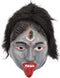 Kali Mata Rubber Mask for Fancy Dress – Grey Color Goddess Face Mask with Attached Hair | Religious Role Play Mask for Kids & Adults | Kali Devi Costume Accessory