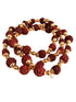 Natural Brown Rudraksh Golden Plated Rudraksha Jewellery Set with Golden Beads – Rudraksha Mala for Ramleela, Festivals & Spiritual Events | Ideal for Kids & Adults