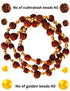 BookMyCostume Natural Brown Rudraksh Golden Plated Rudraksha Jewellery Set with Golden Beads – Rudraksha Mala for Ramleela, Festivals & Spiritual Events | Ideal for Kids & Adults