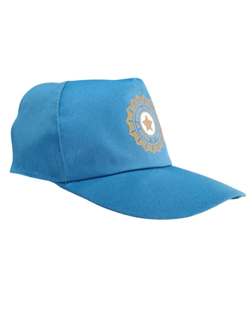 BookMyCostume Blue Cricket Cap for Kids & Adults – Sports Cap with Velcro Strap & Embroidered Cricket-Inspired Logo
