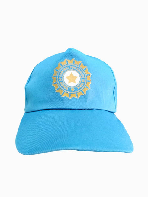 BookMyCostume Blue Cricket Cap for Kids & Adults – Sports Cap with Velcro Strap & Embroidered Cricket-Inspired Logo