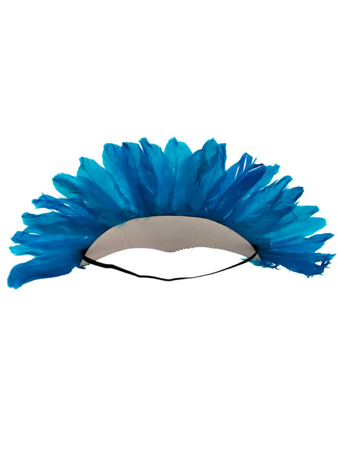 BookMyCostume Carnival Feather Headpiece – Turquoise Feather and Sequin Crown, Costume Accessory for Kids and Adults, Party, Festival, Dance Accessory