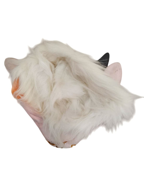BookMyCostume Cow Face Mask with Attached White Fur Faux Hair – Nandi Costume Accessory for Adults & School Grown up Kids | Festival & Fancy Dress Wear | Free Size
