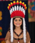 Kids Tribal Fiery Feather Headdress – Red & White Crown with Adjustable Elastic | Fancy Dress Costume Headgear for Tribal Theme & Cultural Events