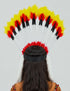 Kids Tribal Fiery Feather Headdress – Red & White Crown with Adjustable Elastic | Fancy Dress Costume Headgear for Tribal Theme & Cultural Events