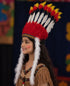 Kids Tribal Fiery Feather Headdress – Red & White Crown with Adjustable Elastic | Fancy Dress Costume Headgear for Tribal Theme & Cultural Events