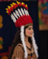 Kids Tribal Fiery Feather Headdress – Red & White Crown with Adjustable Elastic | Fancy Dress Costume Headgear for Tribal Theme & Cultural Events