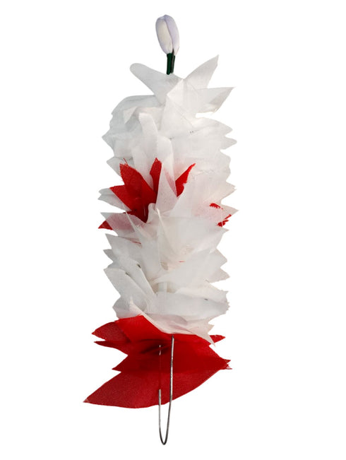 White Tahia Traditional Gajra Costume Accessory for Odissi Dance – Kantara Dance Costume Accessory – Floral Head Ornament for Women & Girls | Handmade Hair Accessory for Classical Indian Performances