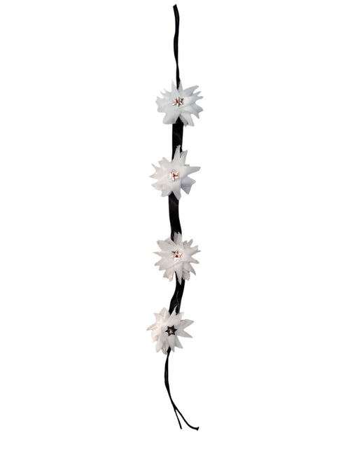 White Tahia Traditional Gajra Costume Accessory for Odissi Dance – Kantara Dance Costume Accessory – Floral Head Ornament for Women & Girls | Handmade Hair Accessory for Classical Indian Performances