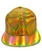 BookMyCostume Golden Reflective Street Dance Cap – Adjustable Holographic Snapback Hat for Performers, Party & Hip-Hop Style Fancy Dress Accessory for Girls & Boys
