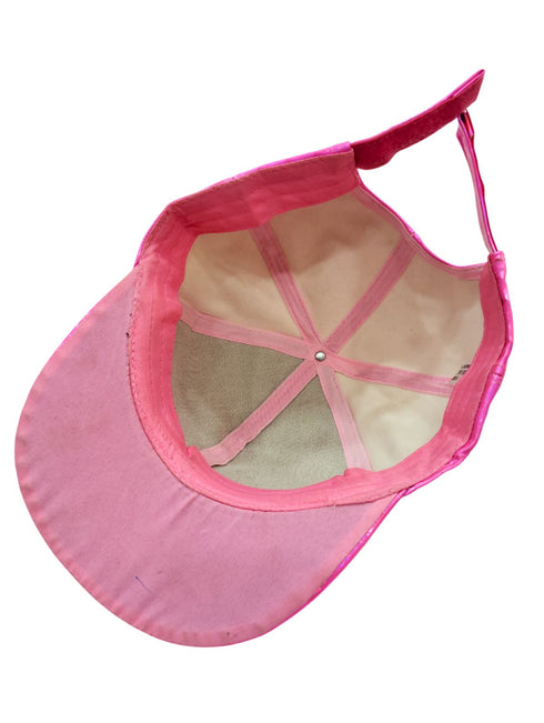 BookMyCostume Pink Reflective Street Dance Cap – Adjustable Holographic Snapback Hat for Performers, Party & Hip-Hop Style Fancy Dress Accessory for Girls & Boys