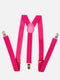 BookMyCostume Adjustable Elastic Y-Back Style Unisex Pink Suspender for Kids & Adults – Fancy Dress Costume Accessory with Strong Metal Clips