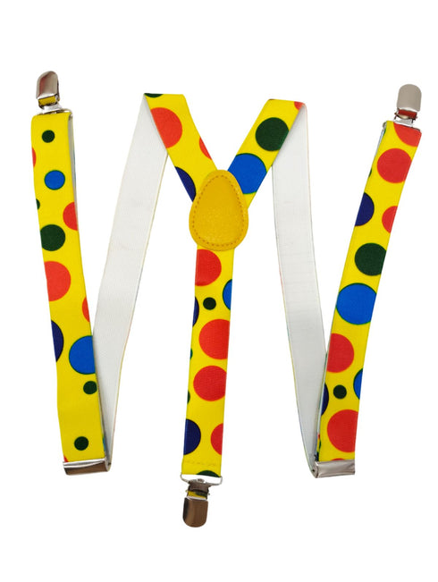 BookMyCostume Adjustable Elastic Y-Back Style Unisex Suspender in Joker Look for Adults – Fancy Dress Costume Accessory with Strong Metal Clips