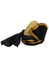 BookMyCostume Elegant Pathani Turban with Gold and Black Accents – Traditional Fancy Dress Costume Accessory for Kids & Adults
