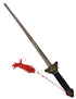BookMyCostume Foldable Ninja Sword for Kids (5+) & Adults – 32" Smooth Steel Blade with Plastic Handle & Red Tassel – Safe Fancy Dress Accessory & Cosplay Prop