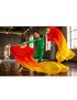 Japanese Silk Belly Dance Fan Veil with Bamboo Hand Fan with 2 Meter Flowing Cloth Attached to Fan for Great Dance Effect – Fire Theme, Stage Shows & Fancy Dress Accessory