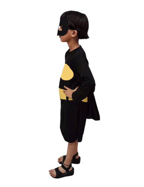 BookMyCostume Black Bat Costume for Girls with Attached Cape & Eye Mask | Superhero Costume for Girls | Fancy Dress Outfit For Girls