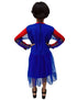 Spidre Web Hero Girl Costume Set – Red & Blue Frock with Net Sleeves | Superhero kids Fancy Dress Outfit For Girls